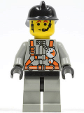LEGO fire008 Fire - City Center 3, Light Gray Legs with Black Hips, Black Fire Helmet